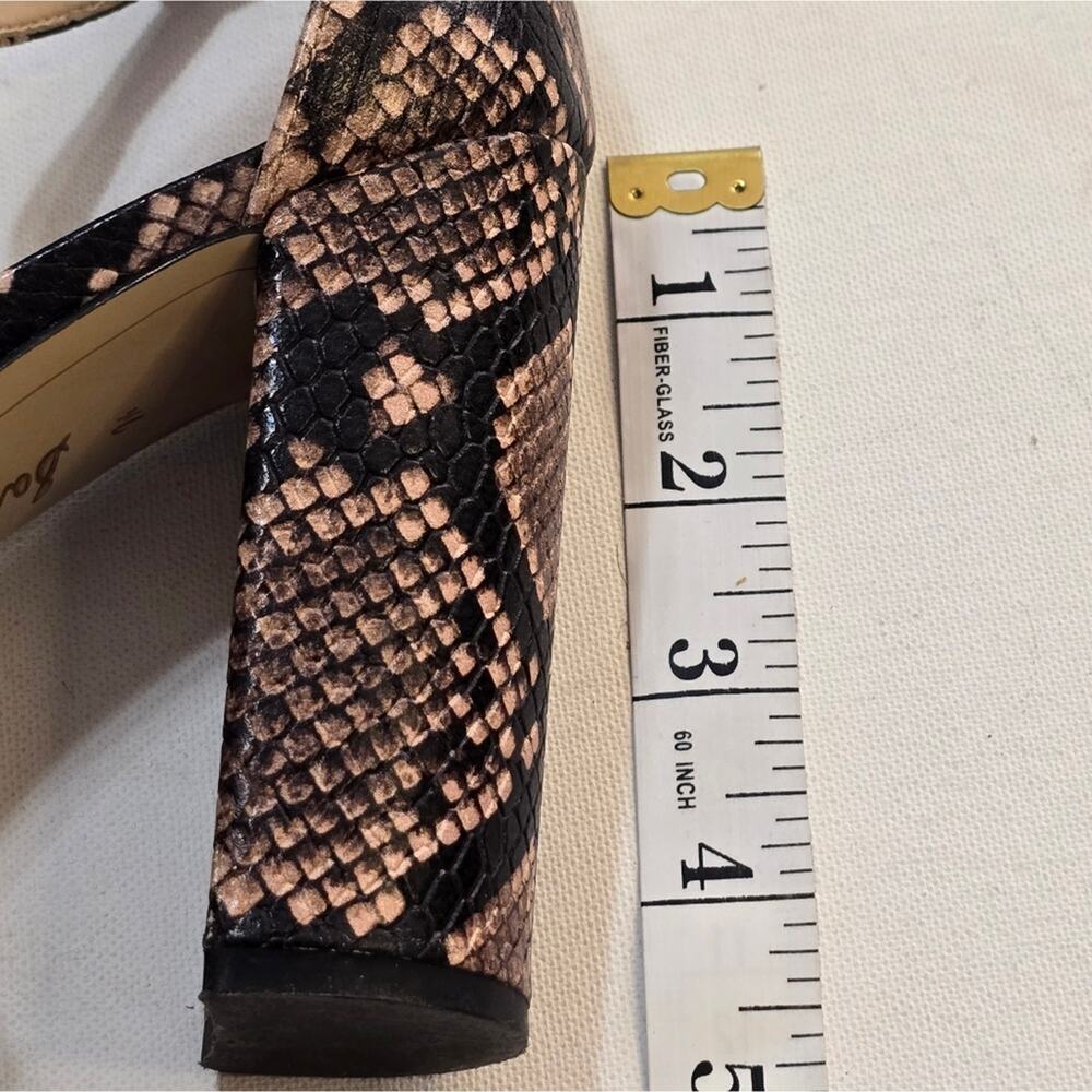 Sam Edelman Yaro Block Heel Sandals Ankle Strap Snakeskin Print Leather Size 7.5 - Picture 9 of 11